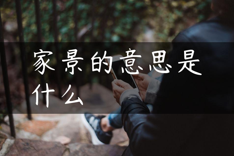 家景的意思是什么